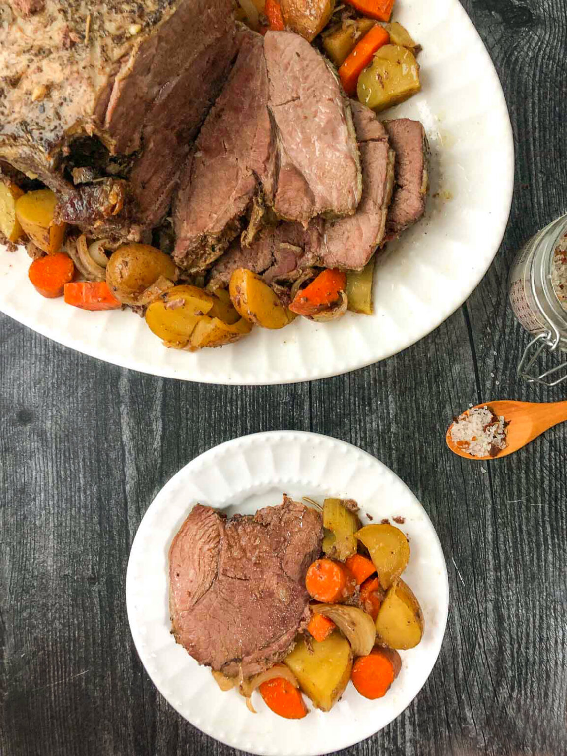 Easy Slow Cooker Lamb Roast Herb Garlic Roast & Vegetables