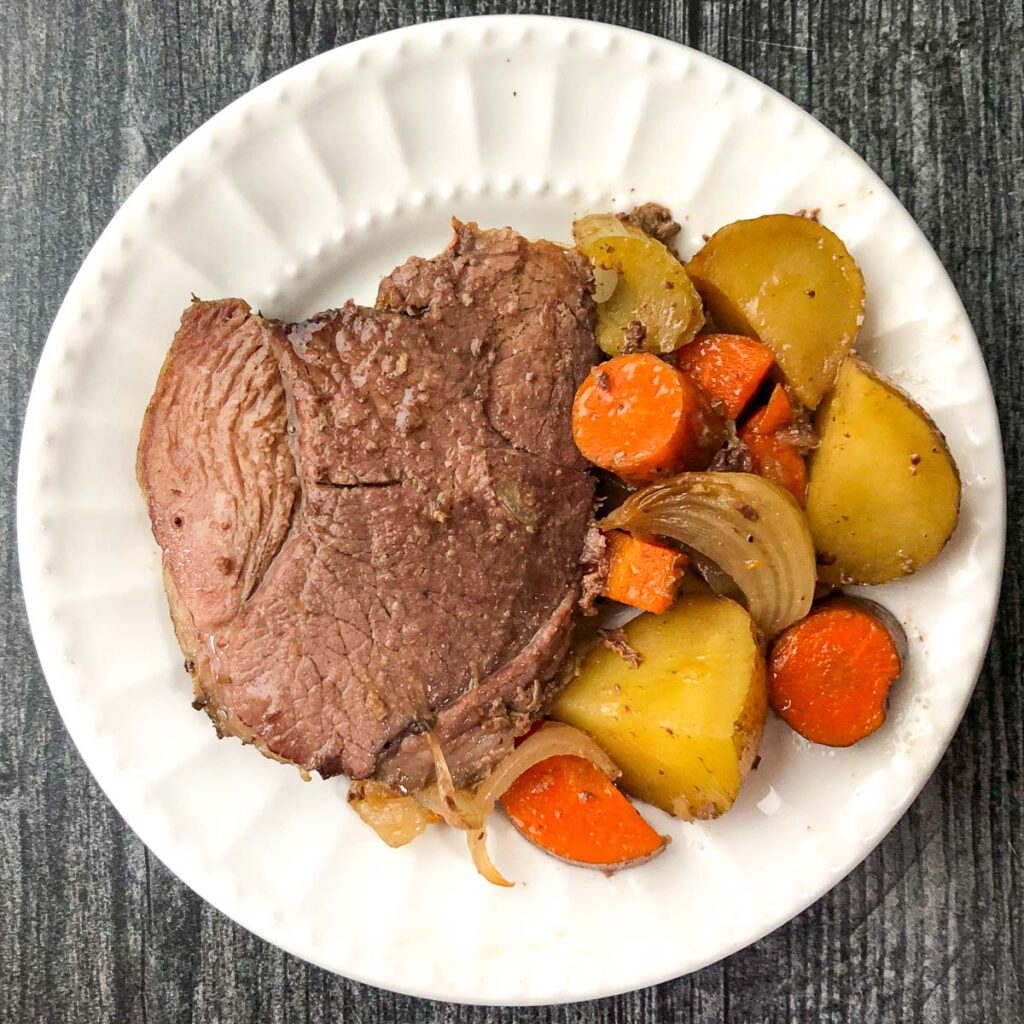 Easy Slow Cooker Lamb Roast Herb Garlic Roast & Vegetables