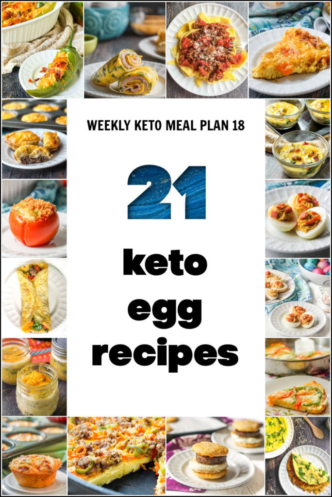 collage of pictures of keto egg recipes with text
