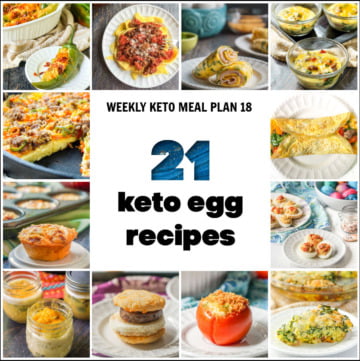 collage of pictures of keto egg recipes with text