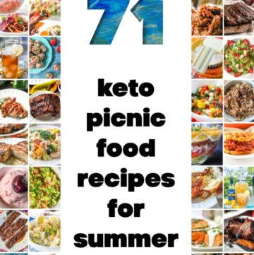 collage of keto picnic foods with text