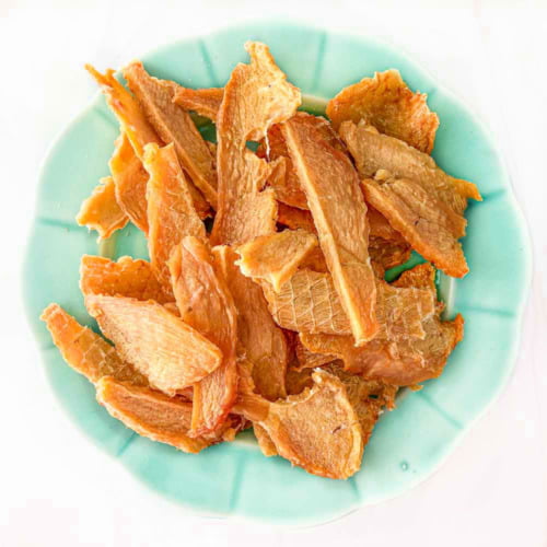 Homemade Chicken Dog Jerky Treats in the Air Fryer healthy dog snacks