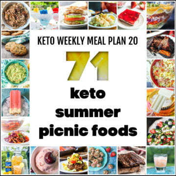 collage of keto picnic foods with text