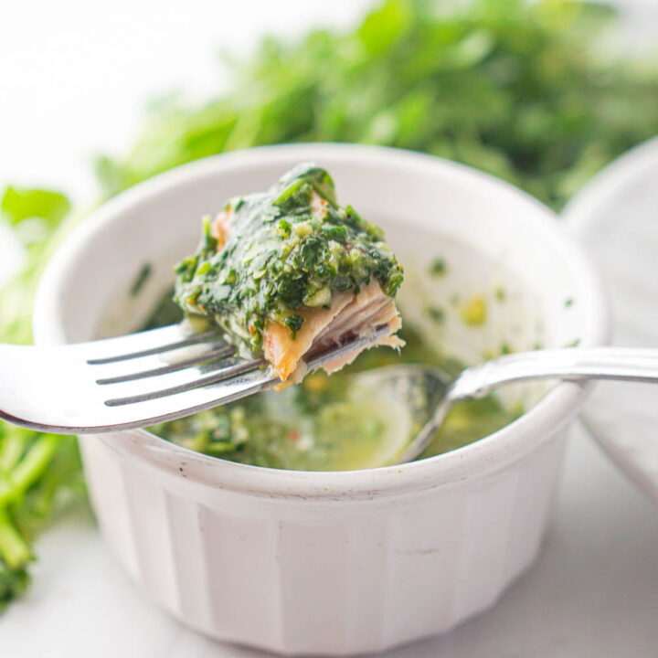 Keto Cilantro Chimichurri Sauce Recipe for Tuna Steaks