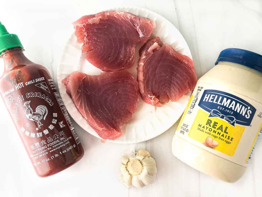 Keto Creamy Sriracha Sauce for Fresh Tuna Steaks easy sauce for fish!