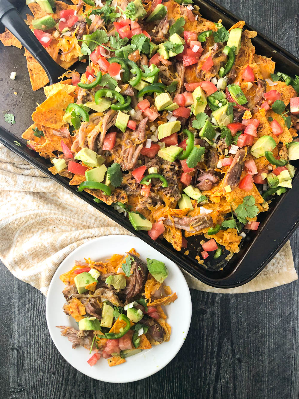 Keto Nachos using Leftover Pulled Pork & Keto Toppings in 10 Minutes!