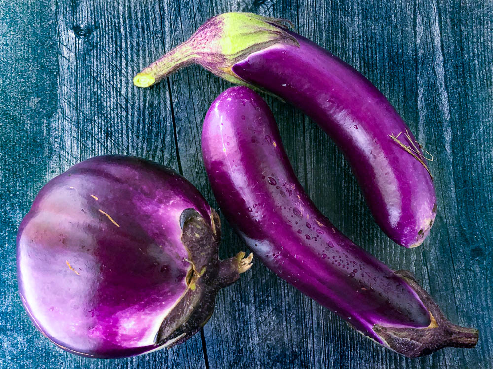 bright purple egg plants