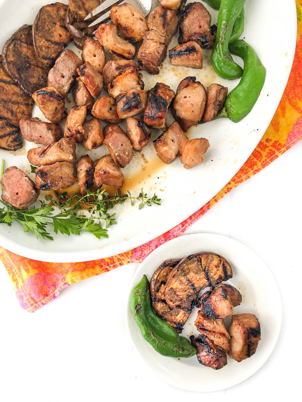 Spicy Marinated Pork Kebabs on the Grill easy honey garlic marinade!