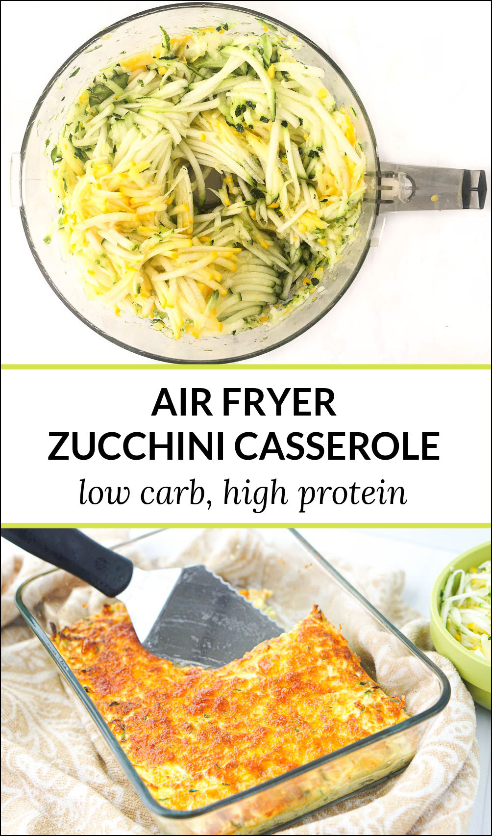 Cheesy Zucchini and Squash Casserole in the Air Fryer keto & gluten free