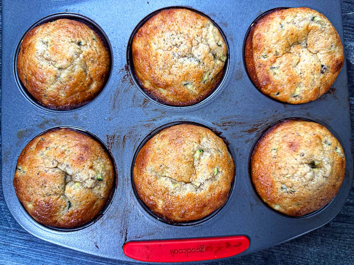Baking muffin tins with the finished recipe.