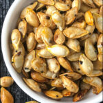 roasted butternut squash seeds and text