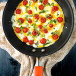 pan with keto caprese omelet