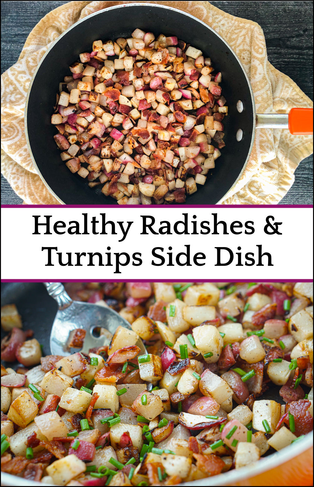 Fried Radishes & Turnips with Bacon easy low carb comfort food!