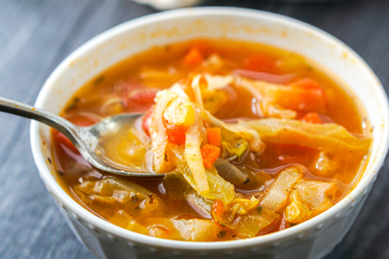 Low Calorie Keto Cabbage Soup Recipe spicy, tasty vegetarian soup!