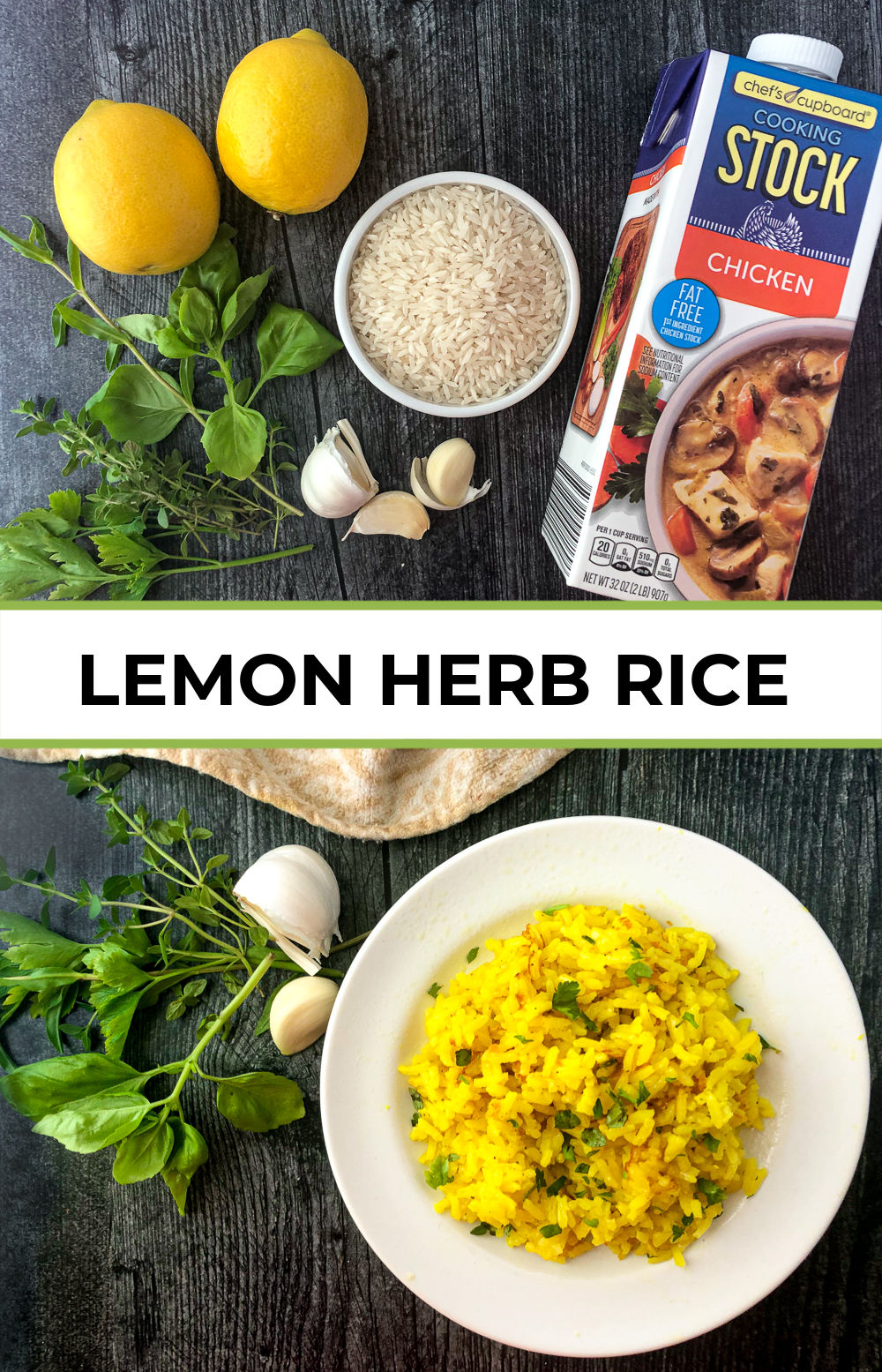Easy Lemon Herb Rice Recipe garlic & fresh herbs for a tasty side dish