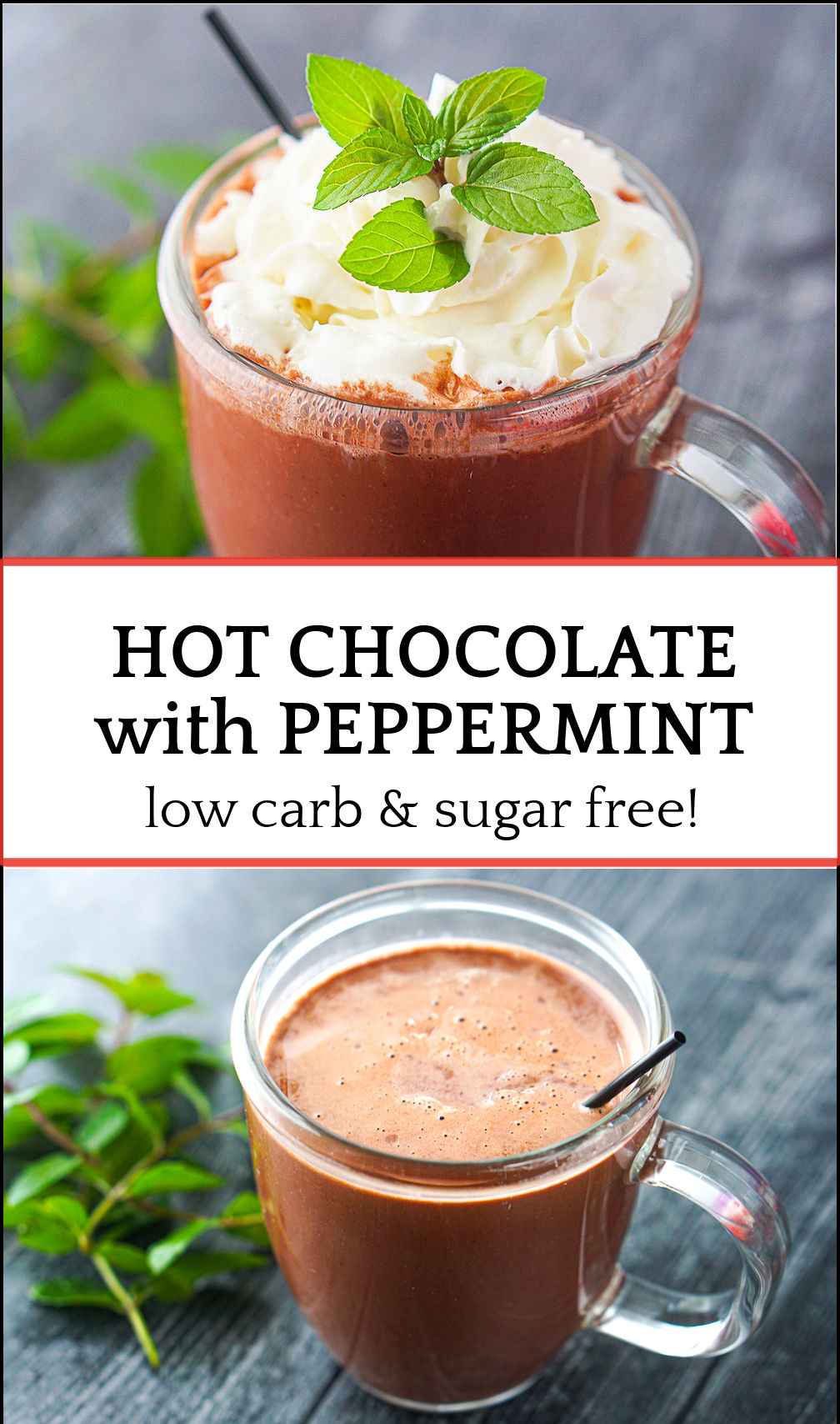 Keto Peppermint Hot Chocolate - easy sugar free drink in minutes!