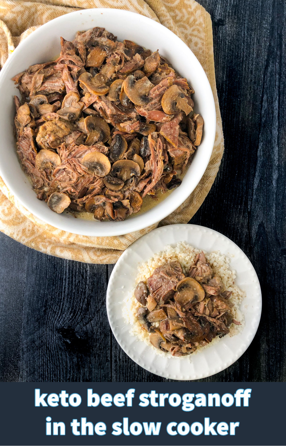 Keto Beef Stroganoff in the Slow Cooker easy low carb family dinner!