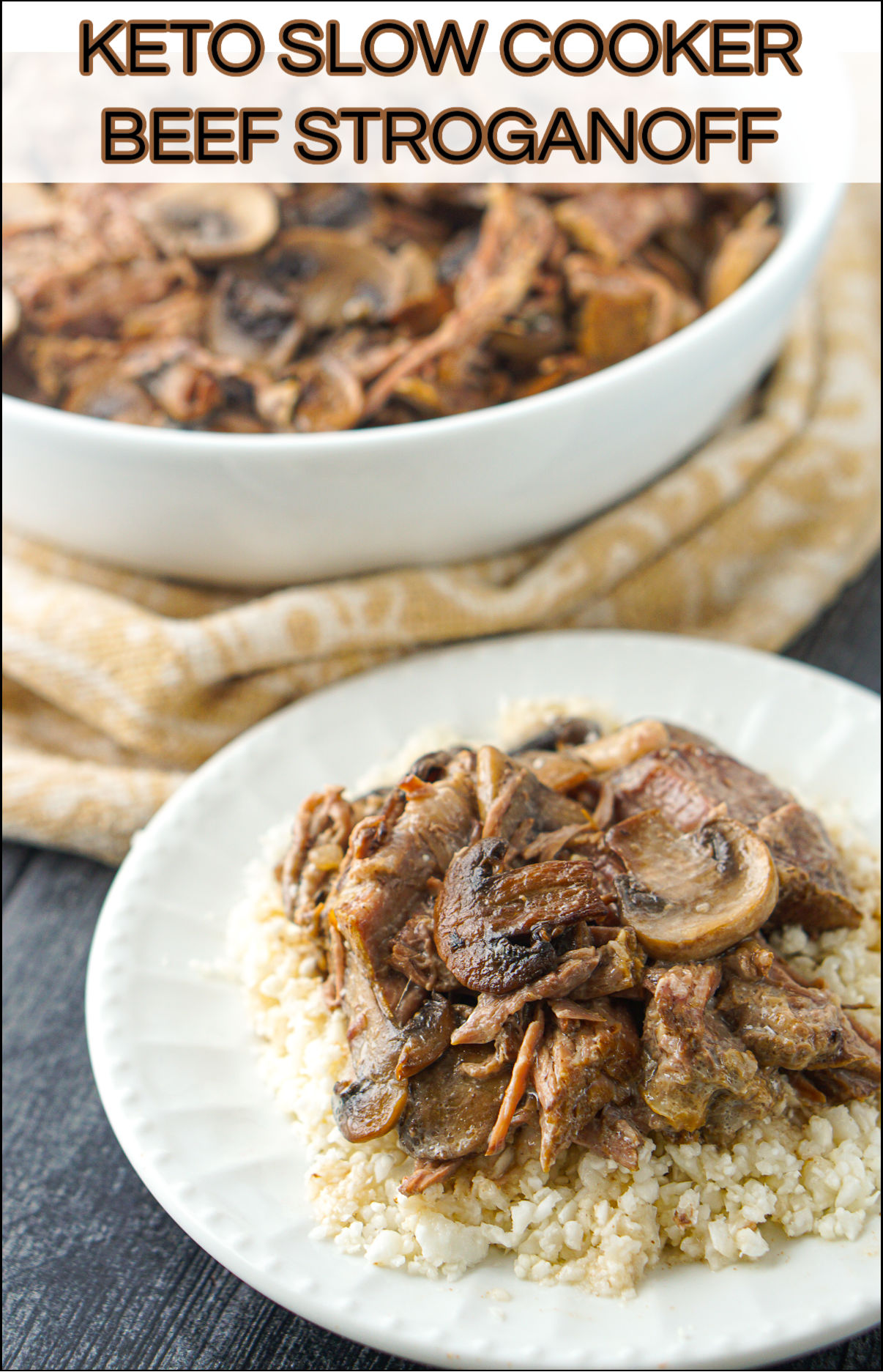 Keto Beef Stroganoff in the Slow Cooker easy low carb family dinner!