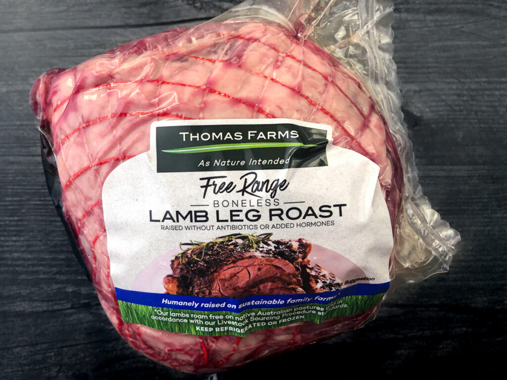 raw lamb roast in packaging