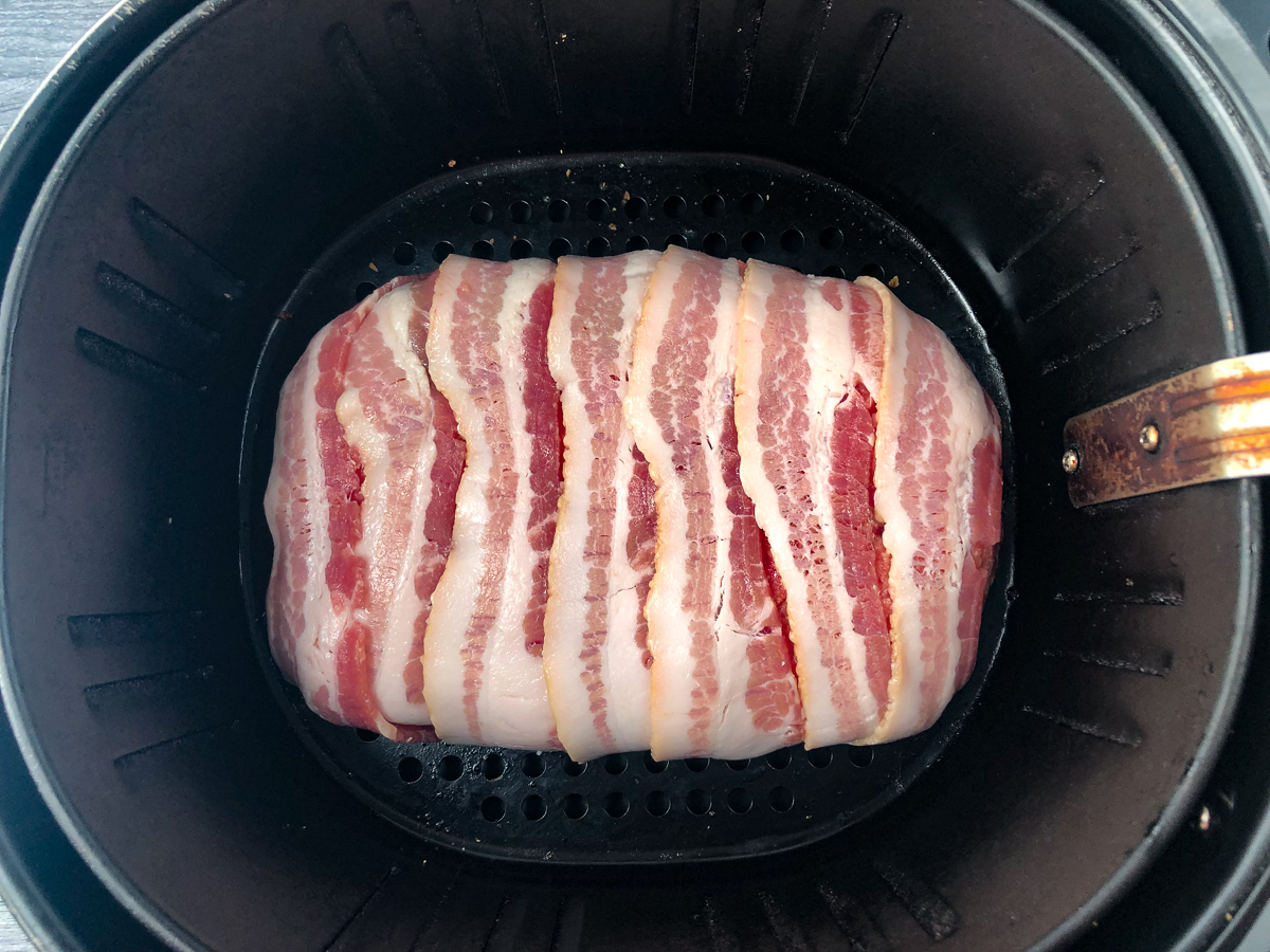 Air Fryer Meatloaf Recipe Easy Keto Bacon Wrapped Meatloaf