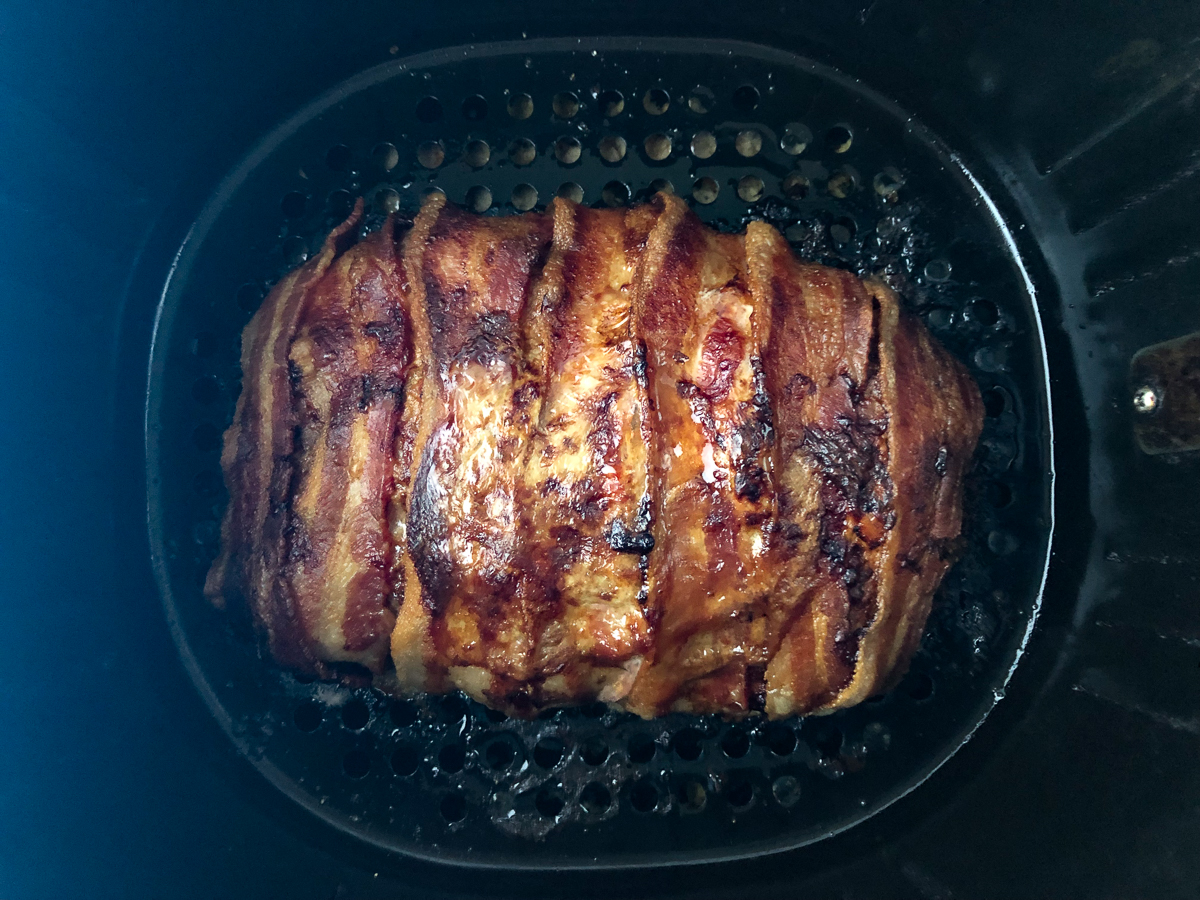 Air Fryer Meatloaf Recipe Easy Keto Bacon Wrapped Meatloaf