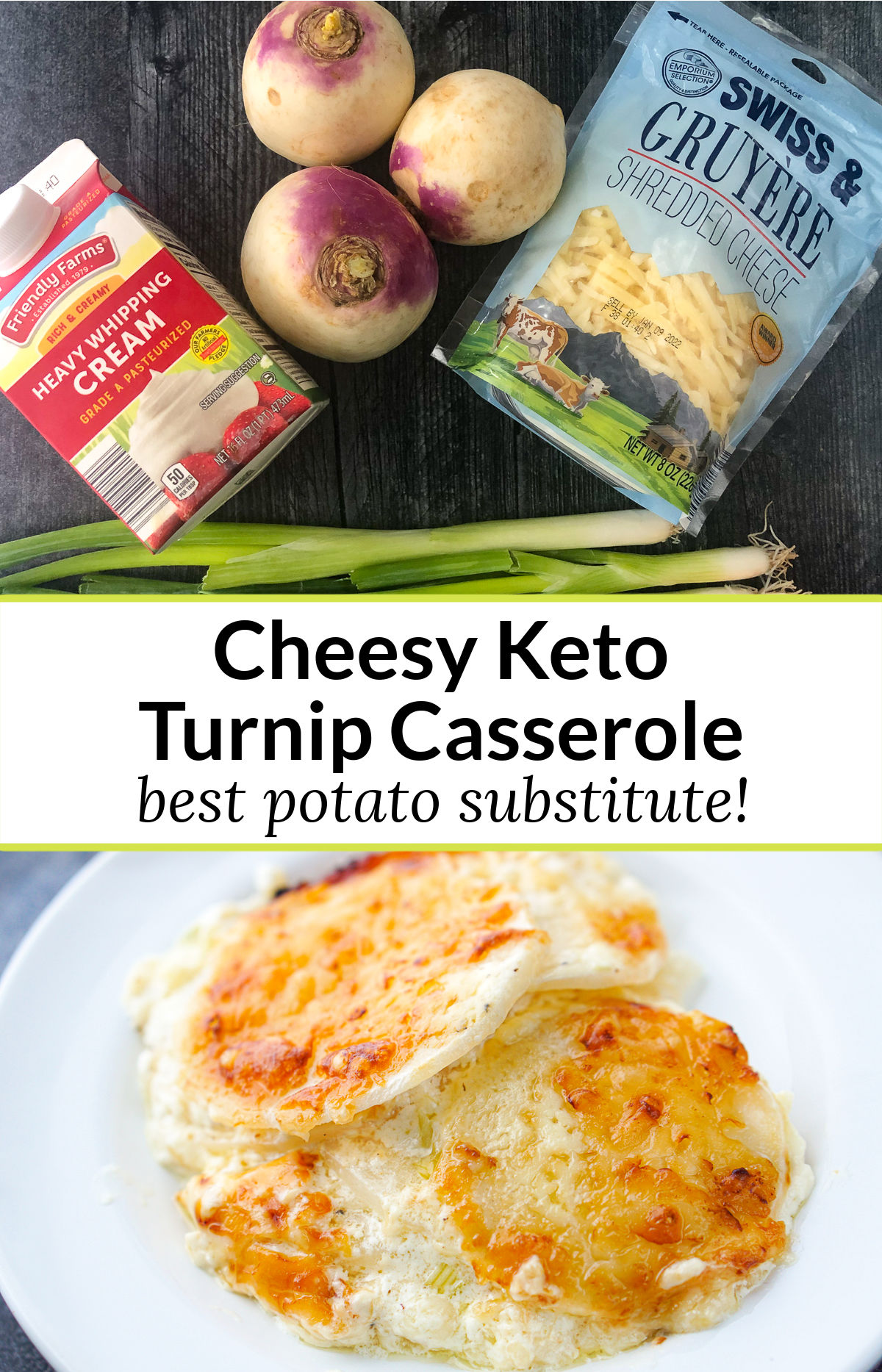 Keto Scalloped Potatoes Recipe using Turnips low carb holiday side dish