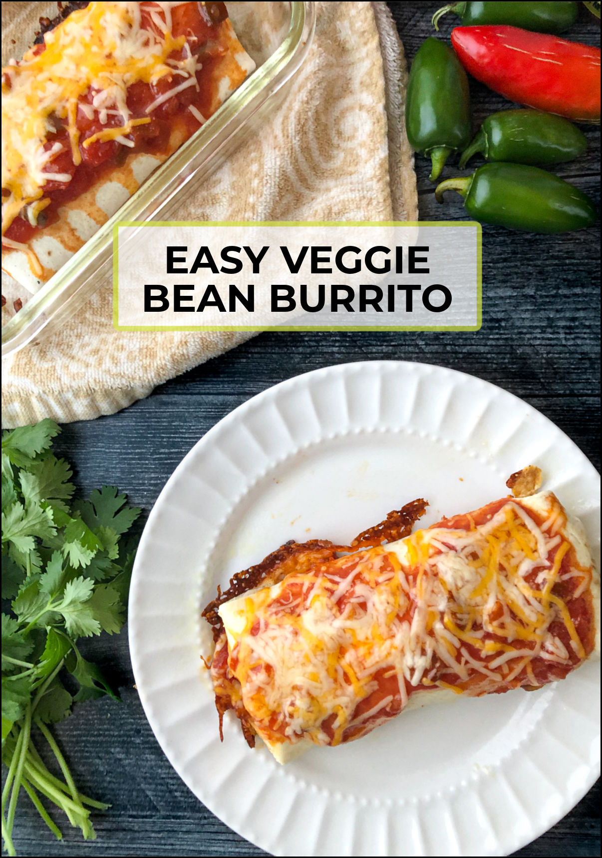 Easy Veggie Bean Burrito Recipe a meatless dinner or freezable lunches