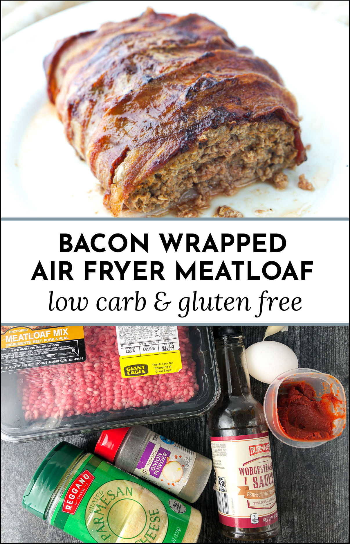 Air Fryer Meatloaf Recipe Easy Keto Bacon Wrapped Meatloaf