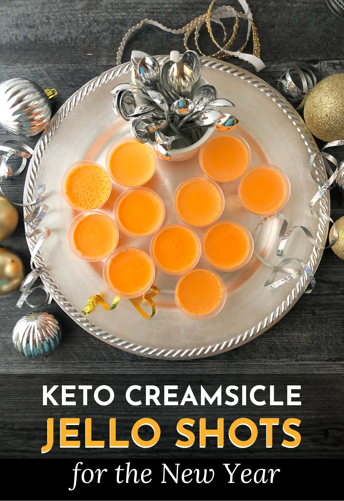 Creamsicle Keto Jello Shots sugar free jello treats for the New Year!
