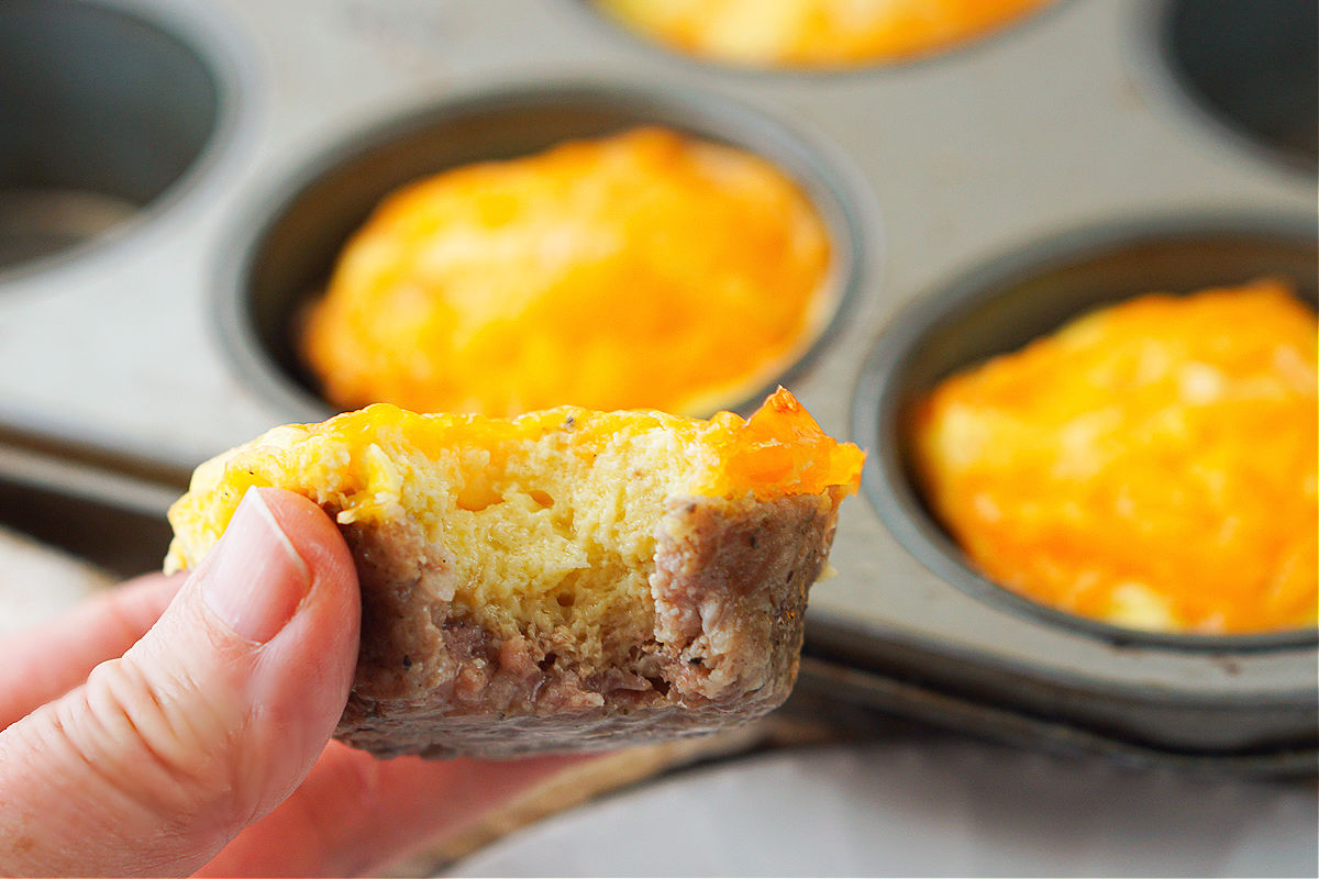 Keto Breakfast Cups with Sausage and Egg low carb breakfast on the go!