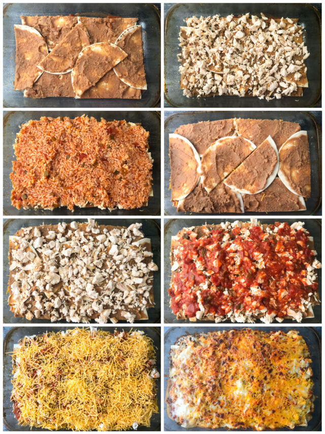 Easy Chicken Burrito Casserole Recipe using leftover rice and chicken!