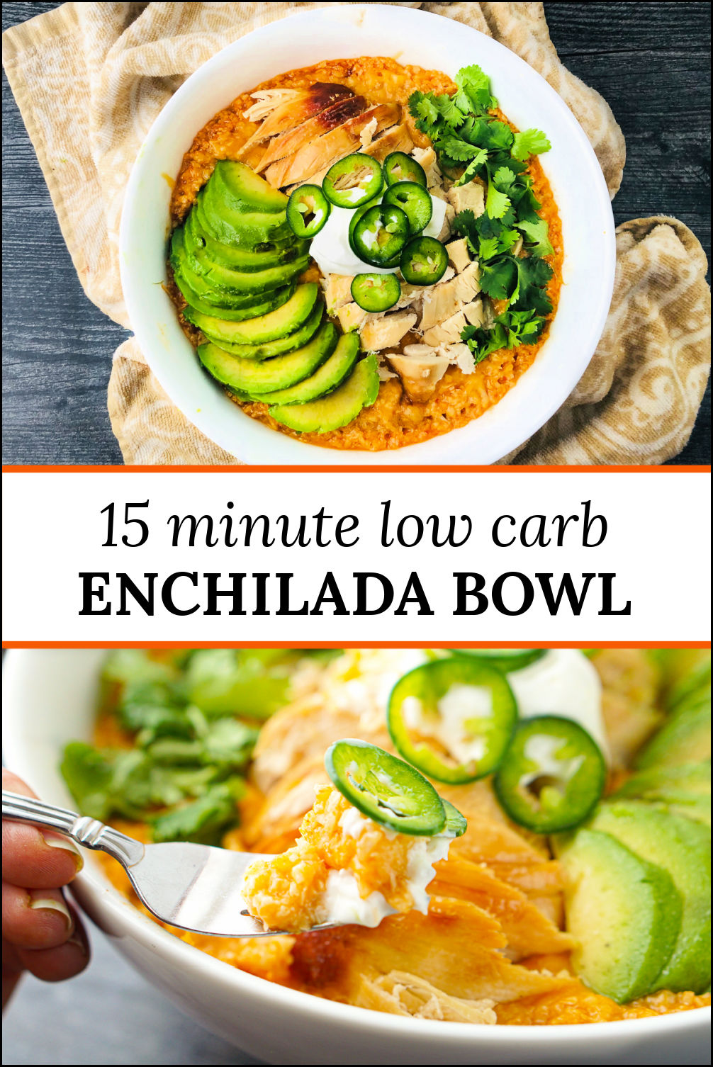Keto Chicken Enchilada Bowl in 15 Minutes! easy & healthy keto dinner!