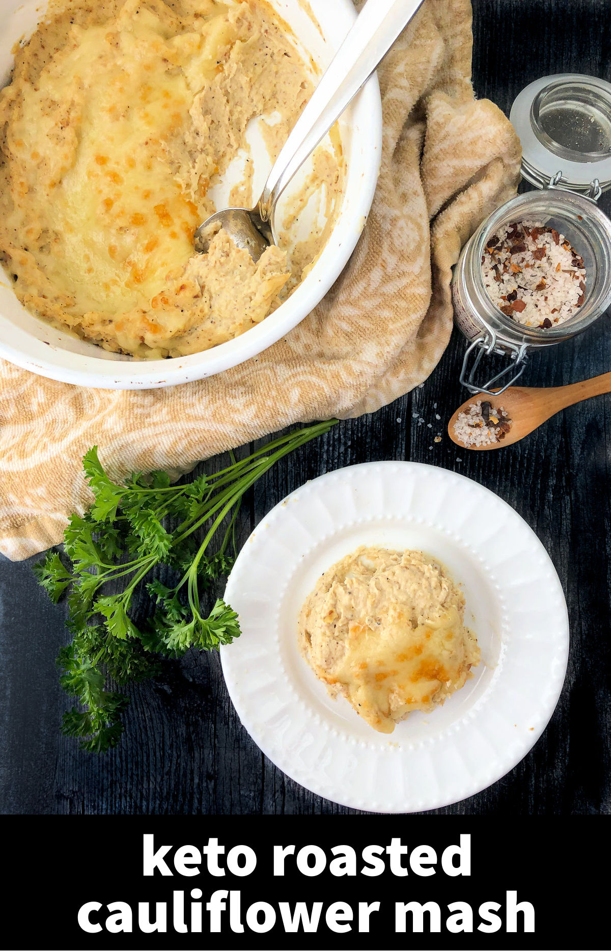 Keto Roasted Cauliflower Mash with Swiss & Gruyere Cheese