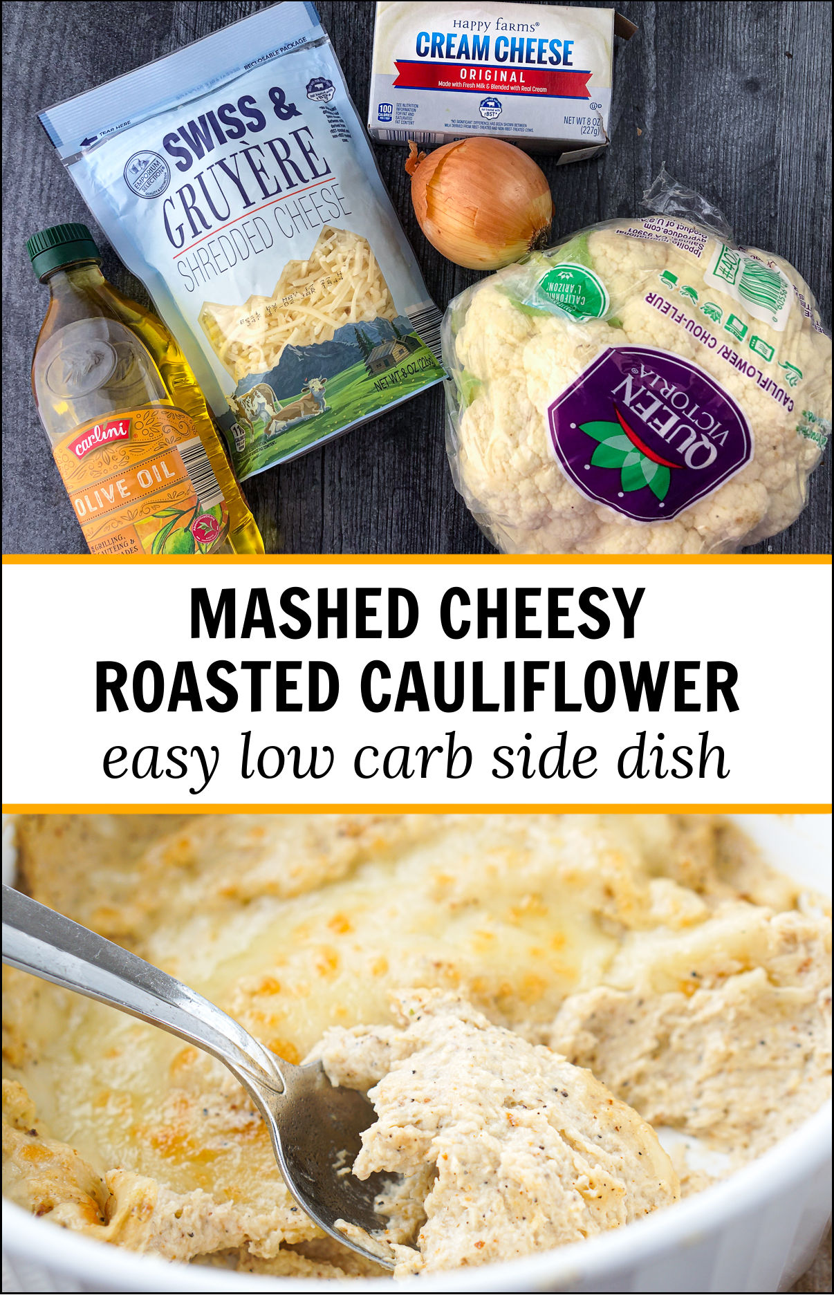 Keto Roasted Cauliflower Mash with Swiss & Gruyere Cheese