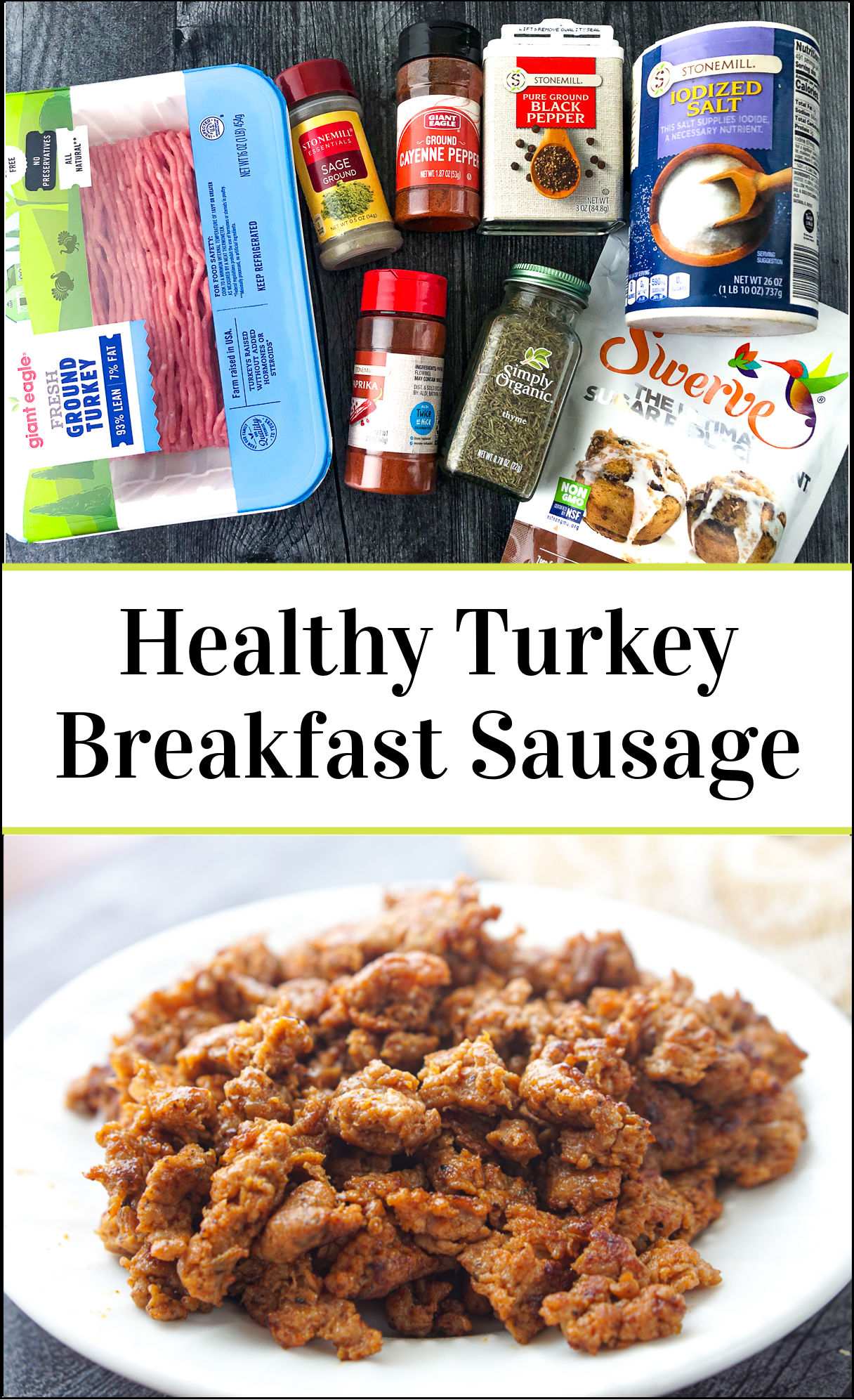 Turkey Sausage Patties Recipe easy, healthy low carb breakfast sausage