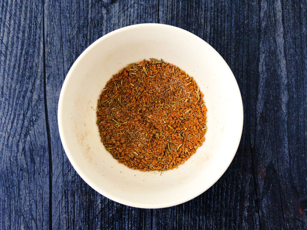 white bowl with spice blend 