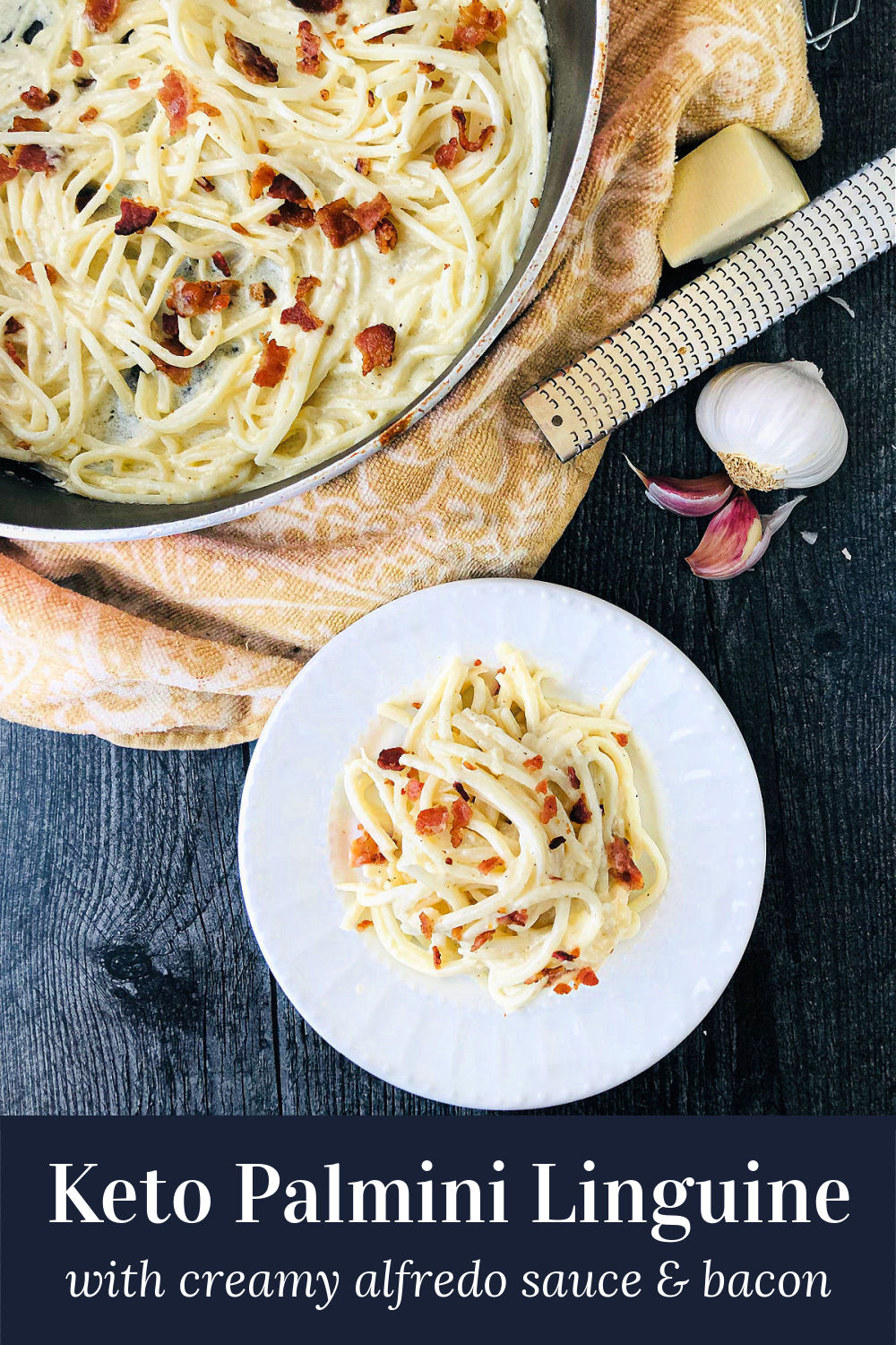 Palmini Linguine Recipe with Creamy Keto Alfredo Sauce in 15 minutes!