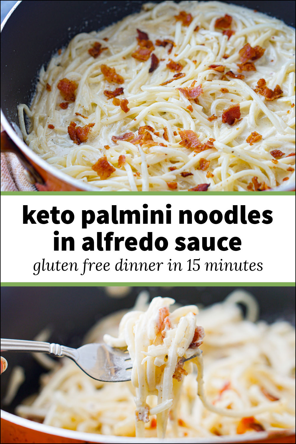 Palmini Linguine Recipe with Creamy Keto Alfredo Sauce in 15 minutes!