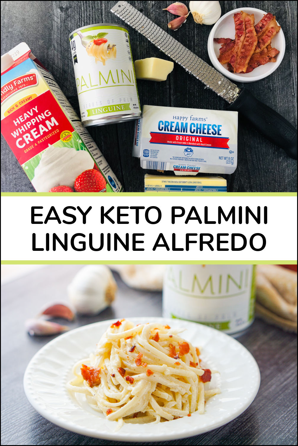 Palmini Linguine Recipe with Creamy Keto Alfredo Sauce in 15 minutes!