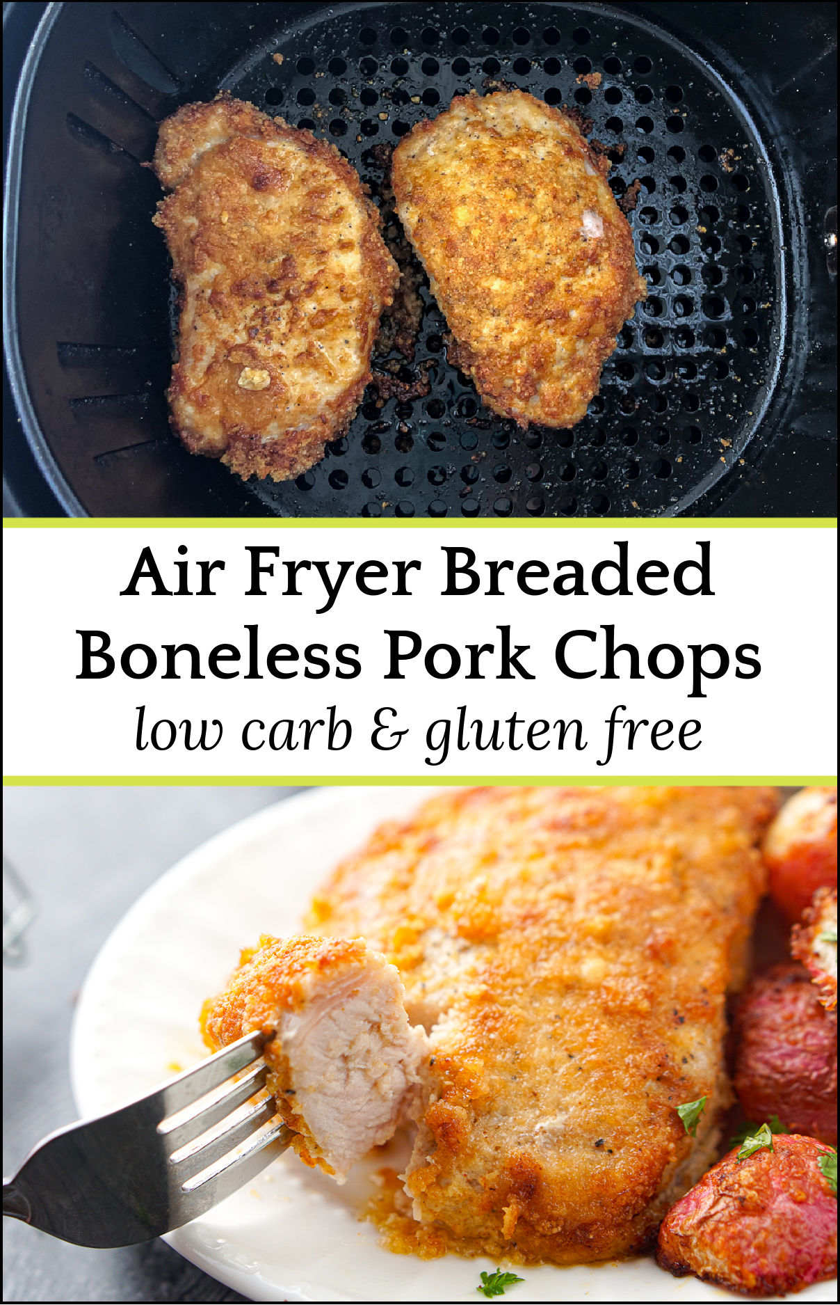 Keto Breaded Pork Chops in the Air Fryer Recipe easy low carb dinner