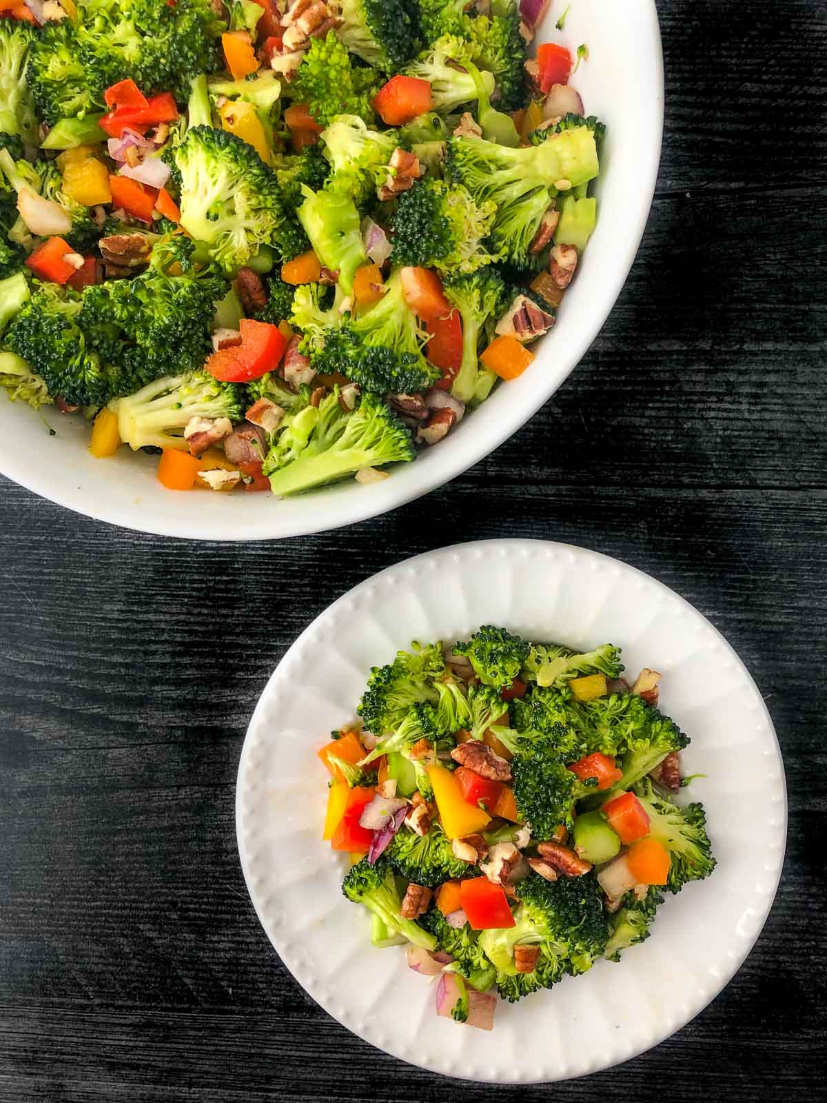 Keto Broccoli Salad without Mayo easy 5 minute dairy free low carb salad