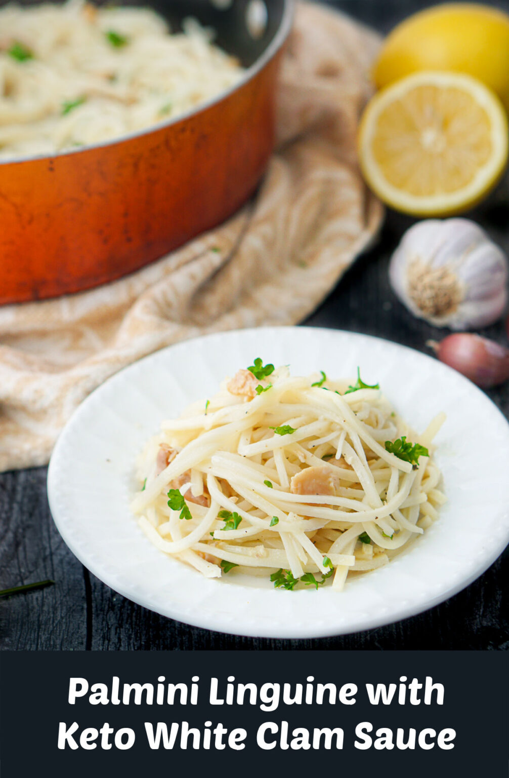 Palmini Linguine with Keto Clam Sauce easy keto dinner in 15 Minutes!