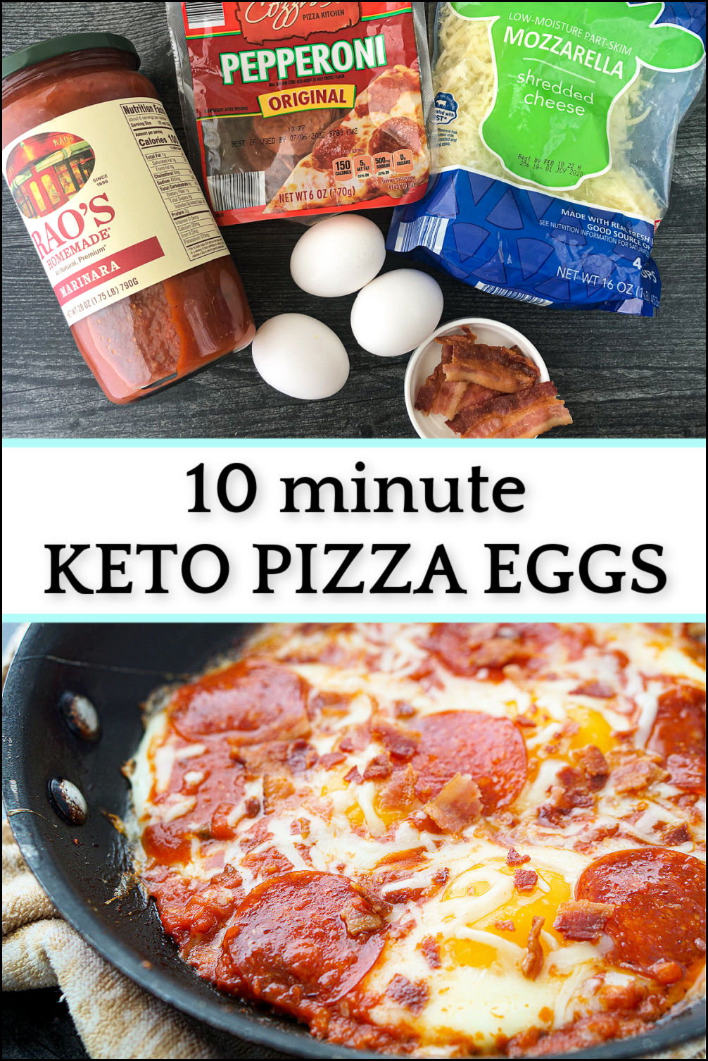 Keto Pizza Eggs with Pepperoni and Bacon low carb meal in 10 minutes!