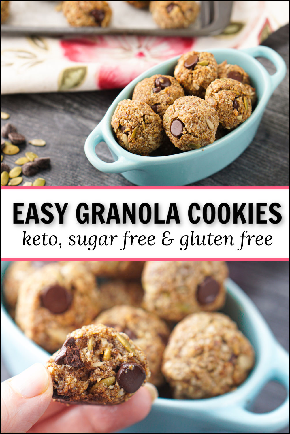 Healthy Keto Granola Cookies Recipe tasty gluten free, sugar free snacks