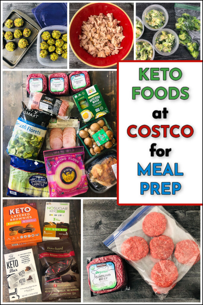 collage of keto foods from Costco and text