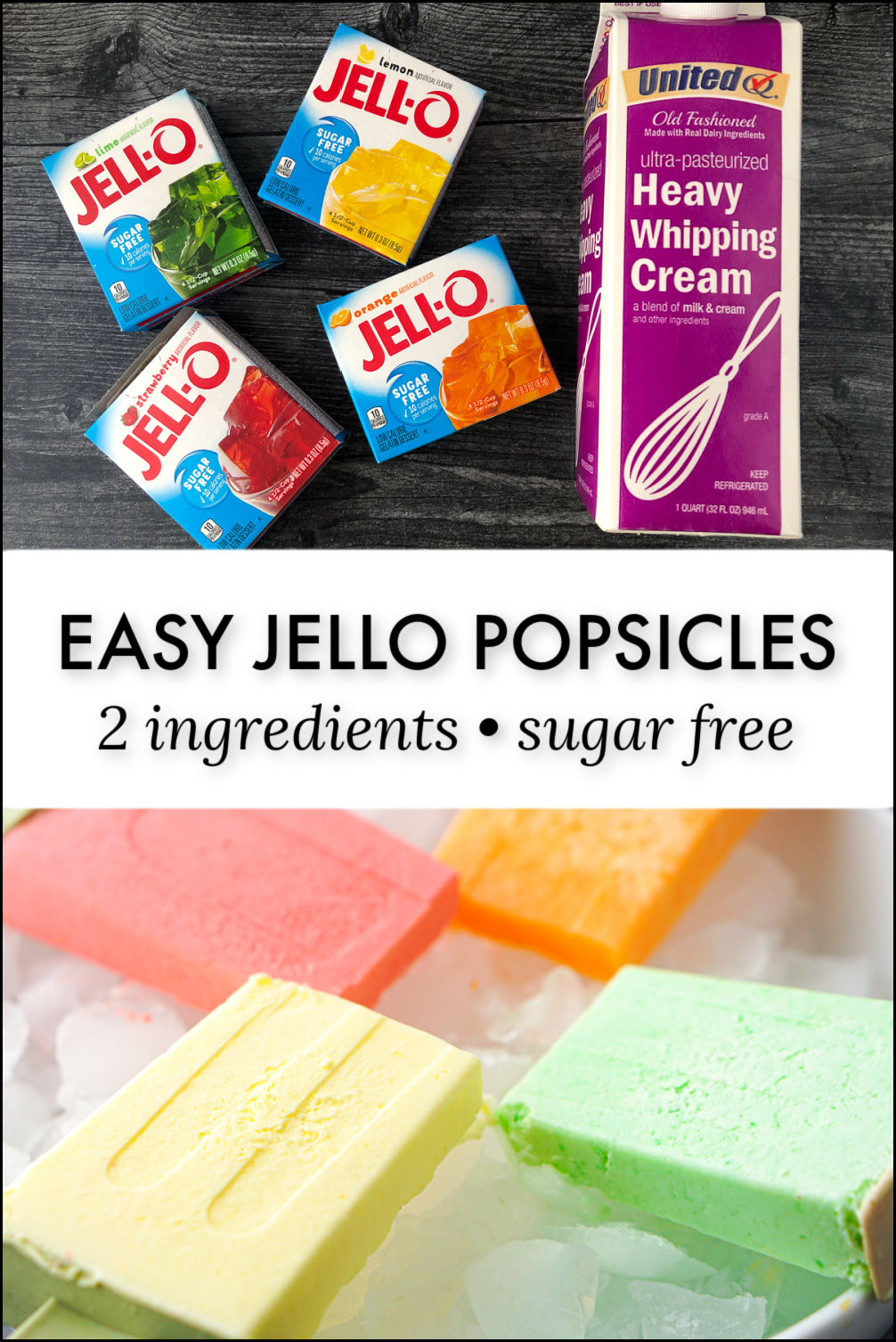 Keto Jello Popsicles just 2 ingredients for this sugar free frozen treat!