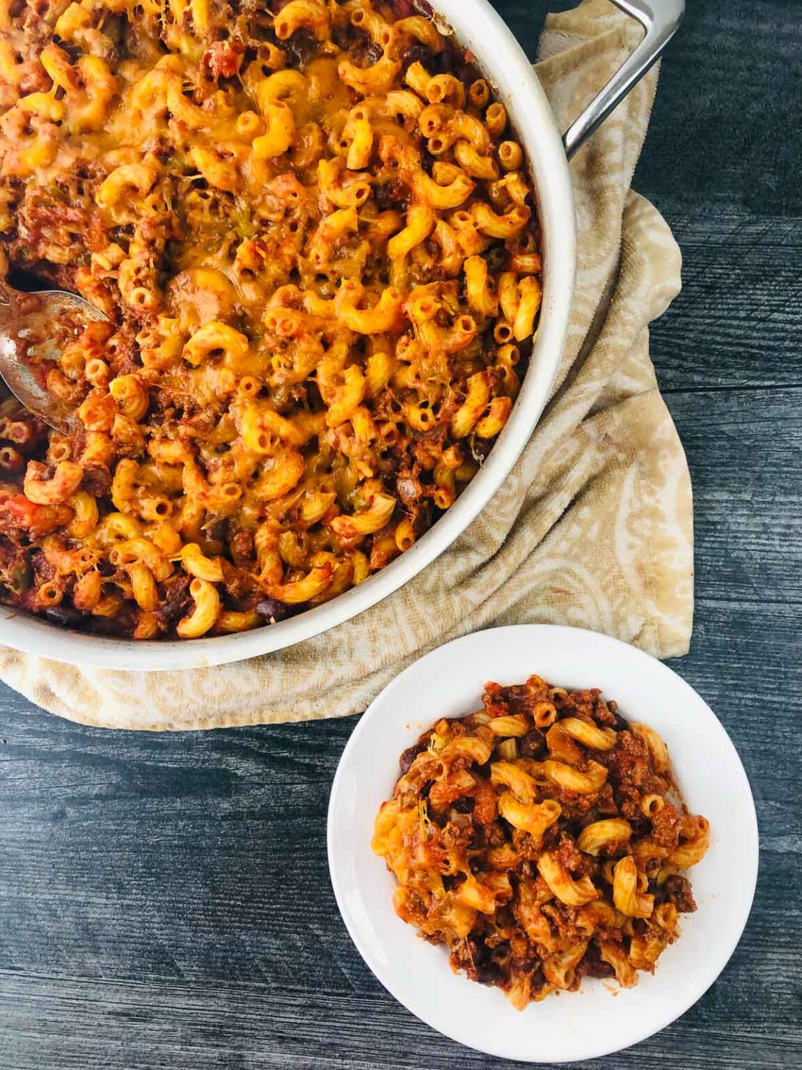 Chili Mac Recipe using Ground Beef - a hearty meal for a hungry crowd.