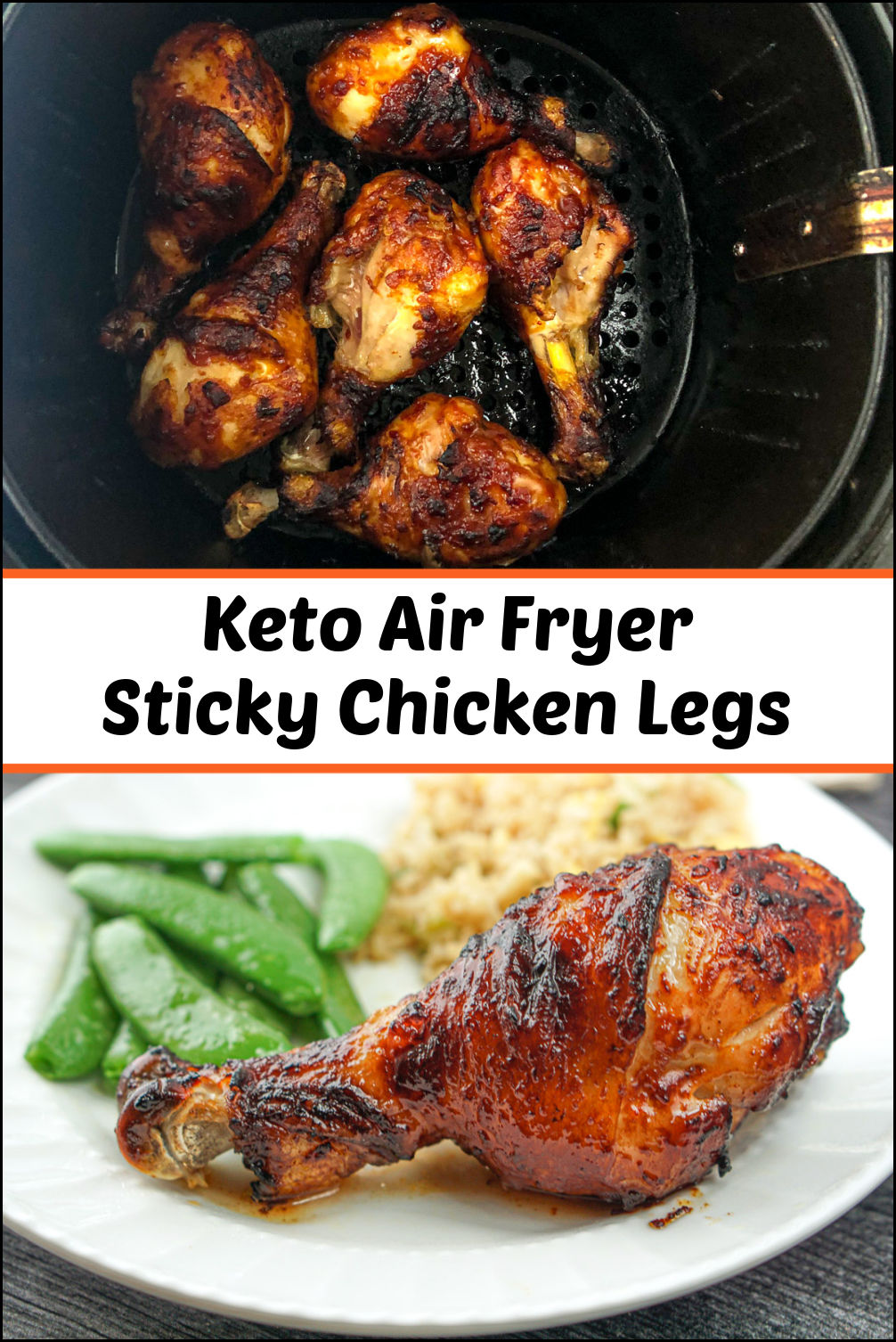 Sticky Keto Drumsticks in the Air Fryer easy sugar free marinade & sauce