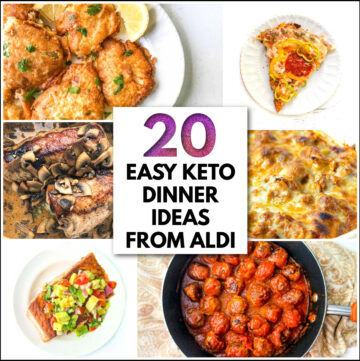 collage of keto dinners made from Aldi with text