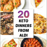 collage of keto dinners made from Aldi with text